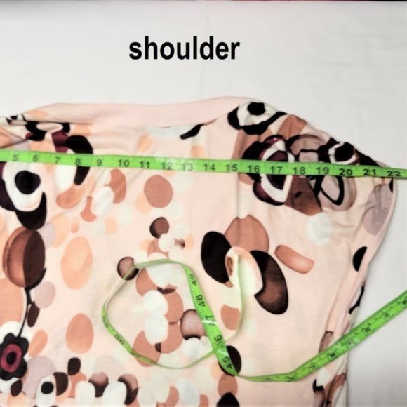 Sleeveless Casual Light Pink And Brown Polka Dot Tunic Blouse Top Size XL - Picture 8 of 9